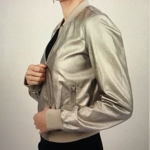 Catherine Malandrino Metallic Bomber Jacket